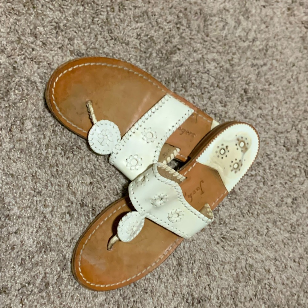 Jack Rodgers, Jacks Flat Sandal, white, size 10